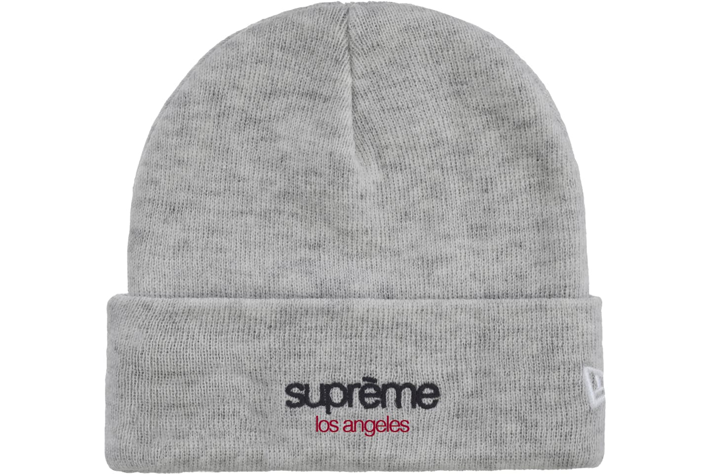 Supreme New Era Classic LA Logo Beanie Heather Grey